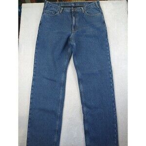 Full Blue Fleece Lined Jeans Men 36x35 Straight Leg Medium Wash